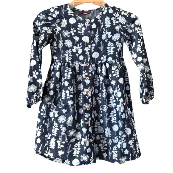 Vince Camuto | Dresses | Vince Camuto Girls 6x Dress Cotton Denim Leaves Dress  Casual Jumper Dress M | Poshmark
